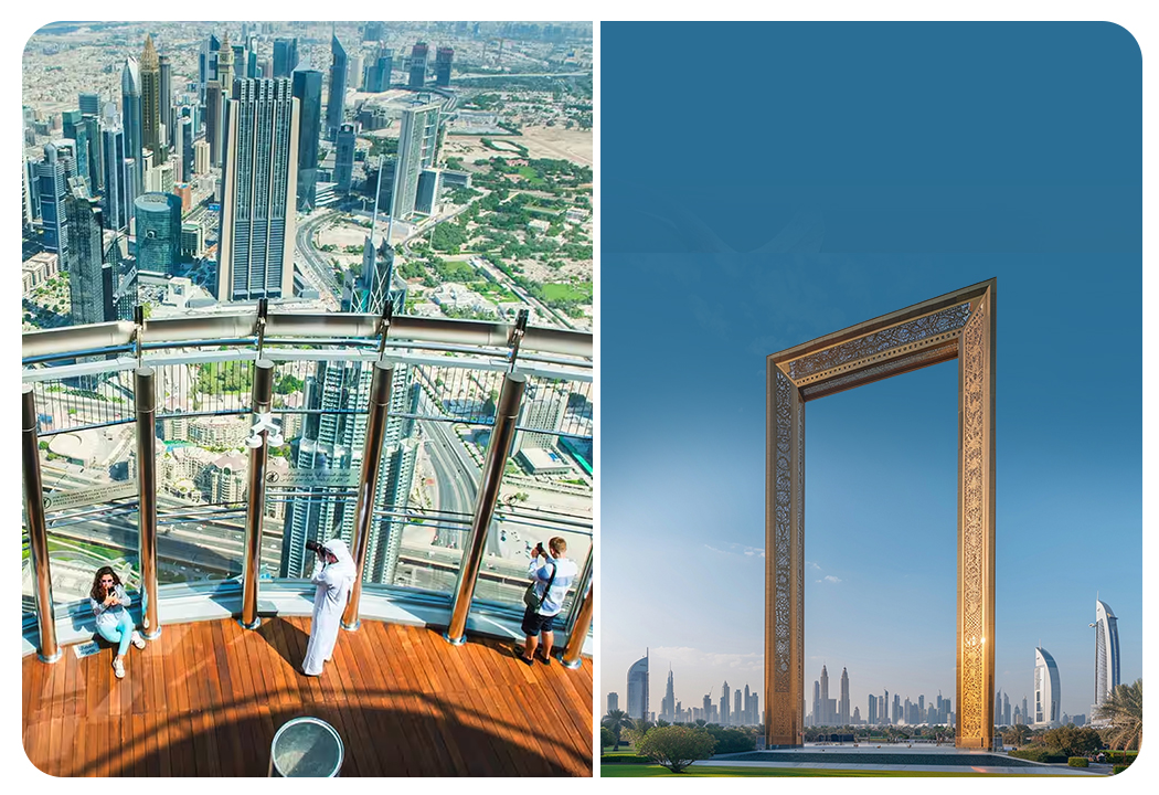 At The Top Burj Khalifa (124 Floor) Non-Prime Time + Dubai Frame (General Admission)