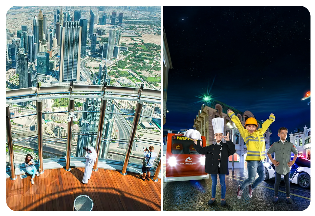 At The Top Burj Khalifa (124 Floor) Non-Prime Time + KidZania - Economy Pass