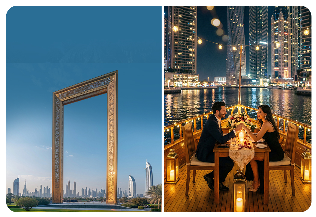 Dhow Cruise Dinner in Dubai Marina + Dubai Frame (General Admission)